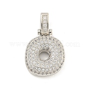 Латунные микропаве прозрачные подвески с фианитом KK-B099-01P-O