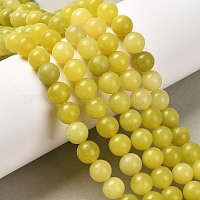 Натурального лимонного нефрита раунд из бисера пряди&nbsp;G-E334-8mm-07