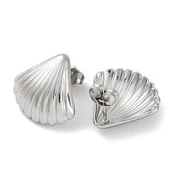 Серьги-гвоздики в форме ракушки из нержавеющей стали 304 EJEW-D281-23S