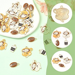 40шт 4 стиля позолоченные подвески из сплава с эмалью&nbsp;ENAM-YW0008-40