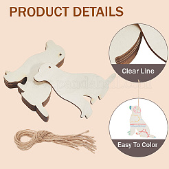 Незаконченный комплект деревянных больших подвесок WOOD-WH20014-003D