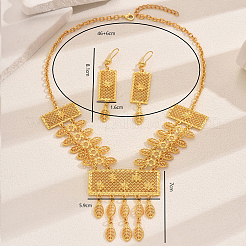 Винтажные комплекты из ожерелий и серег с кисточками из прямоугольного сплава в стиле Ближнего Востока для женщин&nbsp;ZM5476