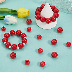 100шт 2 стиля окрашенные распылением бусины из натурального дерева WOOD-SC0002-13