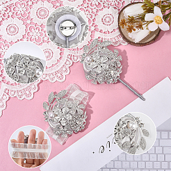 Корсаж бутоньерка из шелковой ткани имитация цветка AJEW-WH0248-359