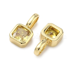 Breloques en laiton avec zircone cubique de micro pave&nbsp;KK-G555-21G-09