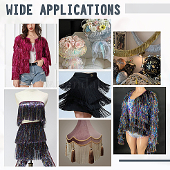 Кружевная отделка с кисточками из полиэстера&nbsp;OCOR-WH0070-250A