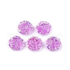 透明な腹筋プラスチック ビーズ  片穴  花  スミレ  15x16x6.5mm  穴：1.2mm&nbsp;KY-G019-01F