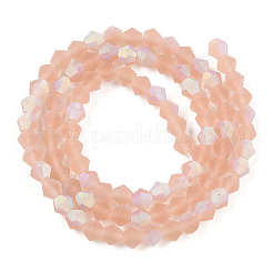 Imitez des brins de perles en verre givré bicône en cristal autrichien&nbsp;GLAA-F029-TM4mm-A12
