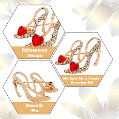 7 шт. туфли на высоком каблуке в двух стилях и броши со стразами в виде глаз и крыльев сердца&nbsp;JEWB-DC0001-04