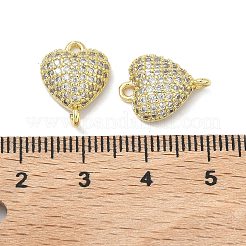 Подвески в форме сердца из латуни с микро-паве и прозрачным кубическим цирконием&nbsp;KK-I476-16G