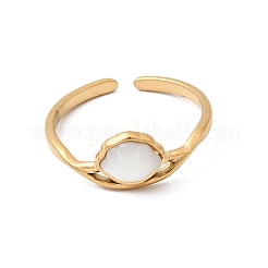 Armreife aus Edelstahl 304 und Naturmuschel für Damen&nbsp;RJEW-G372-01G-08