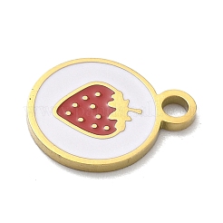 Pendentifs en émail de fruits en acier inoxydable 304&nbsp;LS-STAS-G362-04G-07