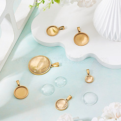 Оправы для подвесок из нержавеющей стали 304 в виде кабошонов&nbsp;STAS-TA0001-47E