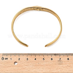 Браслеты-манжеты в виде цветка лотоса из нержавеющей стали 304 толщиной 12 мм для женщин&nbsp;LS-BJEW-P359-01G