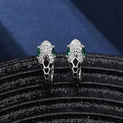 925 серебряный кубический серьги обруча из серебра EJEW-F368-02P