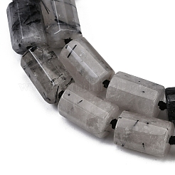 Натуральные турмализированные кварцевые бусинки G-G162-D17-02