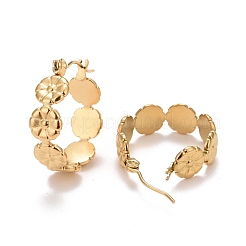 Ионное покрытие (IP) цветочные серьги-кольца из нержавеющей стали 304 для женщин STAS-A057-15G