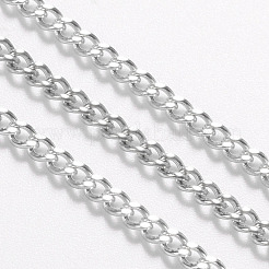 アイアン製ツイストチェーンカーブチェーン  溶接されていない  プラチナカラー  リンク：2x3mm  厚さ0.5mm&nbsp;X-CHS002Y-N