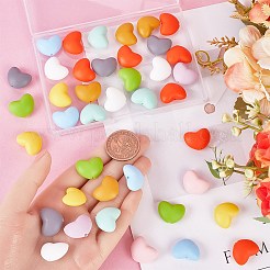 40 шт. 10-цветные силиконовые бусины в форме сердца для изготовления брелока SIL-SC0001-95