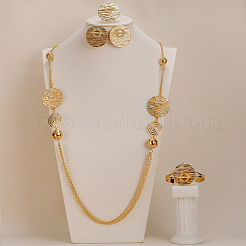 Изысканный плоский круглый браслет-манжета из цинкового сплава OM1652