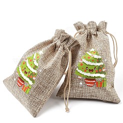 30 шт. 15 стильных рождественских чехла для хранения из джутовой ткани ABAG-YW0001-10