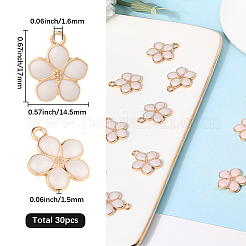 30шт подвески из эмалированного сплава с покрытием из светлого золота&nbsp;ENAM-SC0006-75B