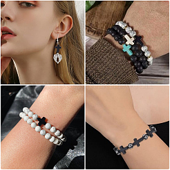 160шт 2 стиля синтетические бирюзовые бусины TURQ-SC0001-20A