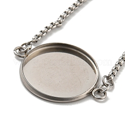 Браслеты из нержавеющей стали 304 с круглыми кабошонами DIY-Z026-01C