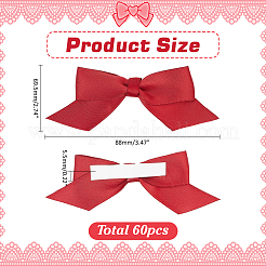60 шт. полиэстеровый самоклеящийся бант для аксессуаров для упаковки подарочных коробок&nbsp;AJEW-ME0002-34