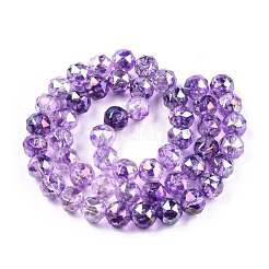 Прозрачные стеклянные бусины гальваническим пряди EGLA-N006-077E