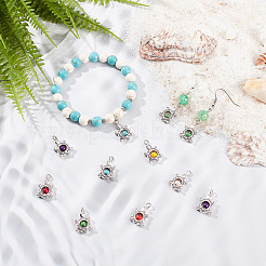 Подвески из синтетической бирюзы из сплава с антикварным серебряным покрытием своими руками 50 шт.&nbsp;PALLOY-SC0004-14