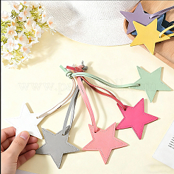 9 pendentif décoratif en cuir PU en forme d'étoile&nbsp;HJEW-CL0001-13