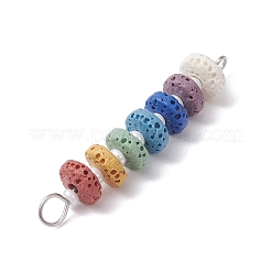 Chakra natürliche Lavagestein gefärbte Perlen-Verbindungsanhänger&nbsp;PALLOY-JF02546-02