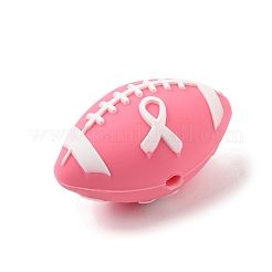 Perline in silicone a tema nastro rosa per la sensibilizzazione sul cancro al seno&nbsp;SL-CBA6E7F-01A