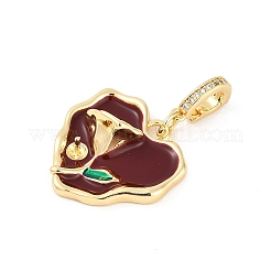 Messing Emaille Micro Pave Zirkonia Anhänger&nbsp;KK-U043-11G-01