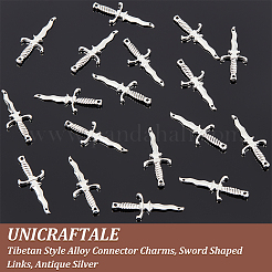 30 pieza de dijes de conector de aleación de estilo tibetano&nbsp;TIBEP-UN0001-09