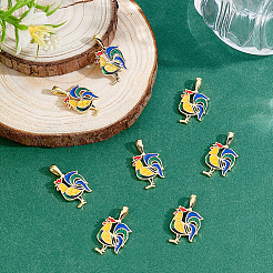 8 pièces pendentifs en laiton émaillé&nbsp;KK-BBC0029-40