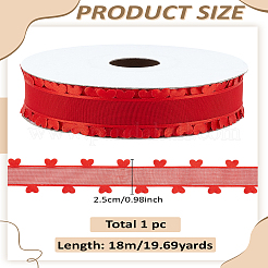 1 рулон полиэстерового кружева в форме сердца ко Дню святого Валентина&nbsp;OCOR-LP0003-63C
