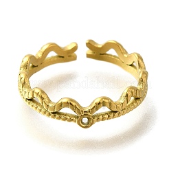 Ионное покрытие (ip) 304 нержавеющая сталь открытые манжетные кольца компоненты RJEW-U017-36G