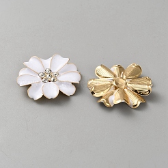 Cabochons en alliage avec strass&nbsp;FIND-WH0441-26C