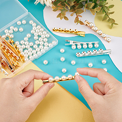 Набор для самостоятельного изготовления заколок для волос из искусственного жемчуга и бисера из железа и кожи аллигатора DIY-PH0008-28