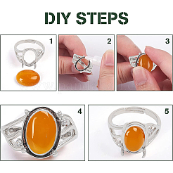 10 Stück verstellbare Fingerringkomponenten aus Messing&nbsp;KK-CA0002-19