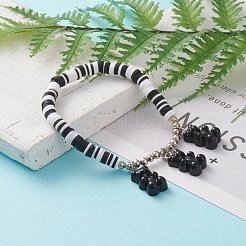 Bracciali elasticizzati con perline di argilla polimerica heishi&nbsp;BJEW-JB05767-03