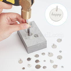 50 шт. 5 стиля 304 и 201 плоские круглые бирки-брелки из нержавеющей стали STAS-NB0001-93