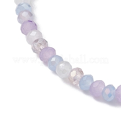 5шт 5 стиля рондель граненый стеклянный браслет стрейч из бисера BJEW-JB10331