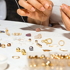 30 шт. латунный карабин с 30 шт. открытыми соединительными кольцами и 30 шт. наконечниками с бусинами KK-GO0001-13