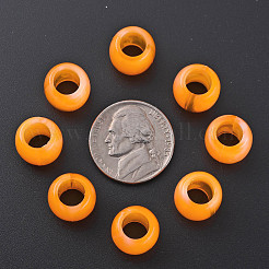 アクリルヨーロピアンビーズ  天然石風  大穴ビーズ  バレル  ダークオレンジ  11.5x11mm  穴：6mm  約770個/500g&nbsp;MACR-S375-003-06
