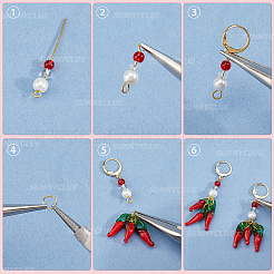 DIY Bunte Malerei & Acryl Gemüse und Früchte Leverback Ohrringe Herstellungssets&nbsp;DIY-SC0026-29