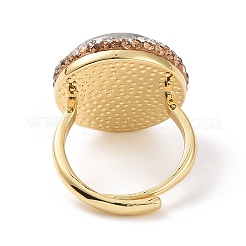 Anillo de donut de jade myanmar natural ajustable/jade birmano con rhinestone&nbsp;RJEW-A011-13G