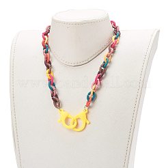 Colliers de chaîne de câble acrylique de style caoutchouté personnalisés&nbsp;NJEW-JN03464